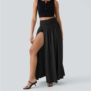 HALARA Elegant Black Maxi Skirt